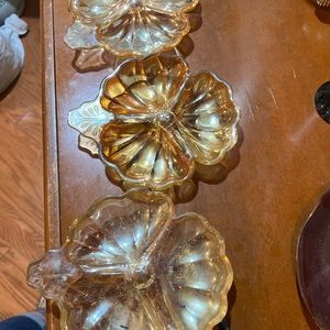 3 Carnival glass candy dishes